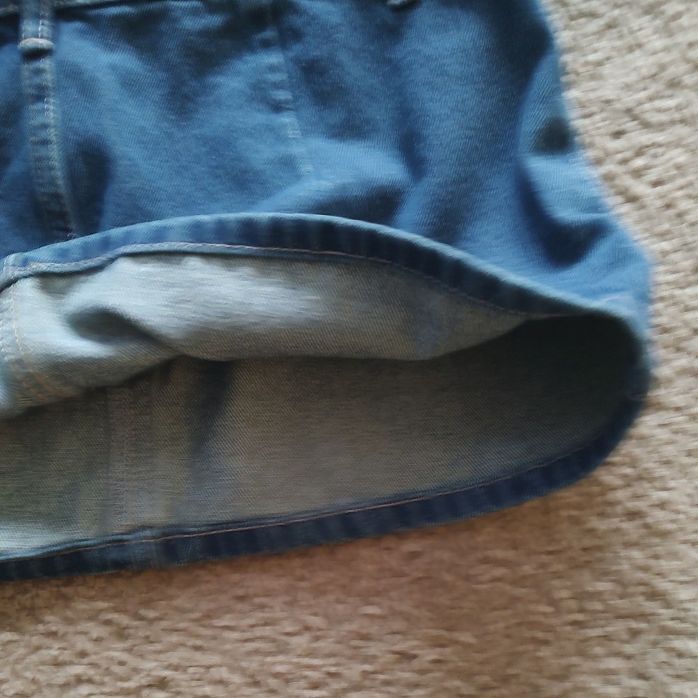SHEIN Petite XS Blue Denim Mini Skirt Medium‎ Wash Low Rise Micro Jean Skirt
